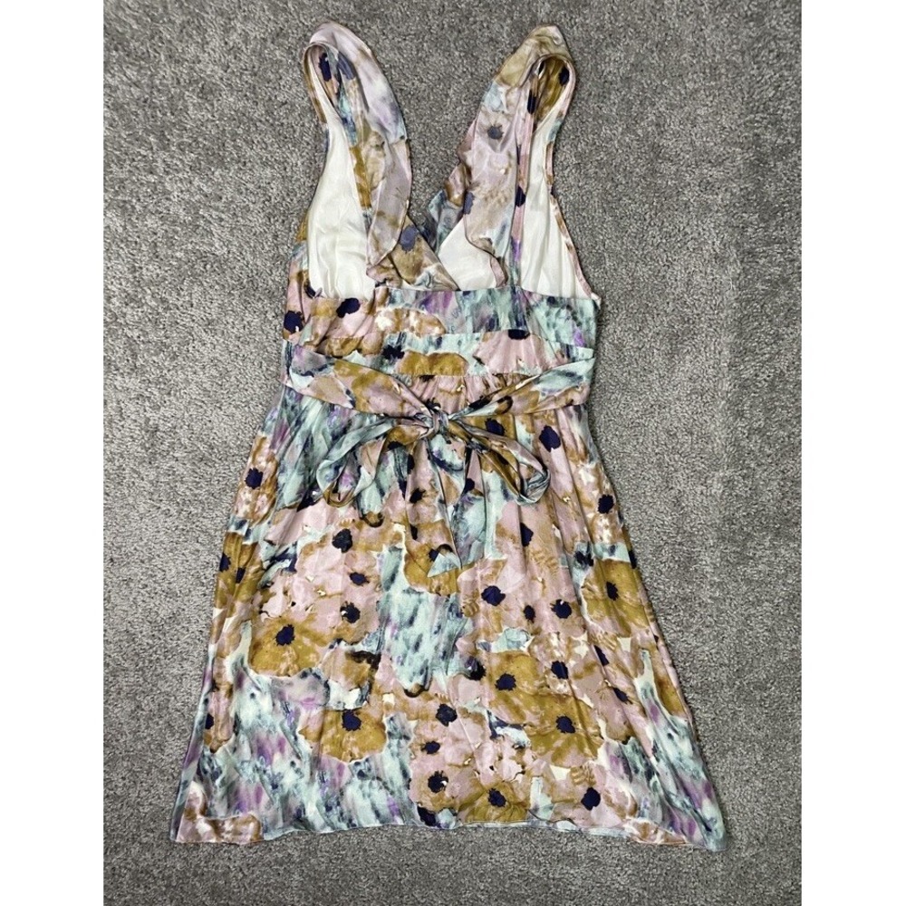 Theory Pastel Watercolor Garden Party Floral Silk‎ Slip Dress Size 2 - Picture 3 of 8